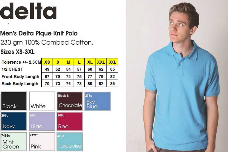 delta men's polo shirt