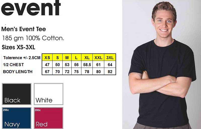 event men's tee shirt