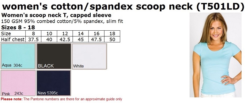 women cotton spandex scoop T501LD 800